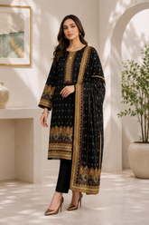Mahogany Maroon Printed 3-Piece Suit with Dupatta Product Description