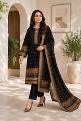 Mahogany Maroon Printed 3-Piece Suit with Dupatta  Product Description