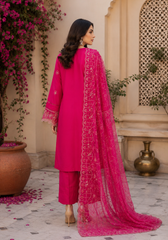 Luxury Hot Pink Embroidered Suit with Organza Dupatta – 3 Piece Ready to Wear